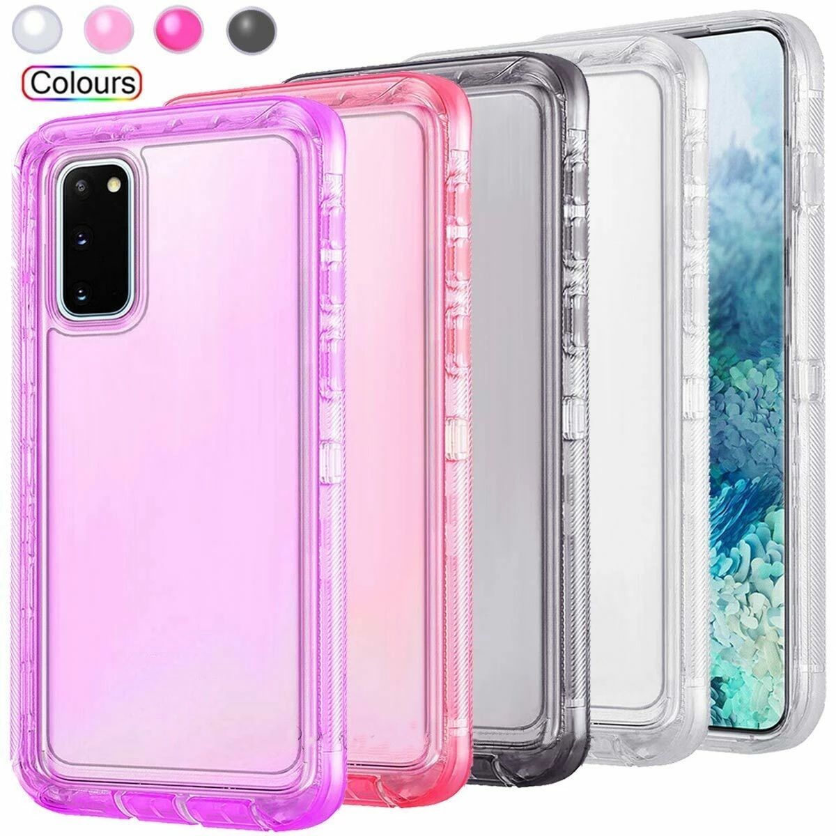 3-in-1 Heavy Duty Transparante Stootvaste Hybride Bumper Case Cover voor Samsung Galaxy S21 S20 S22 S23 S24 S25 S26 Ultra S10 Note 20 10
