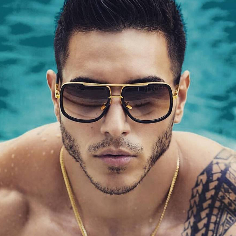 Nova moda grande quadro óculos de sol dos homens quadrado metal óculos de sol feminino retro vintage alta qualidade gafas oculos de sol