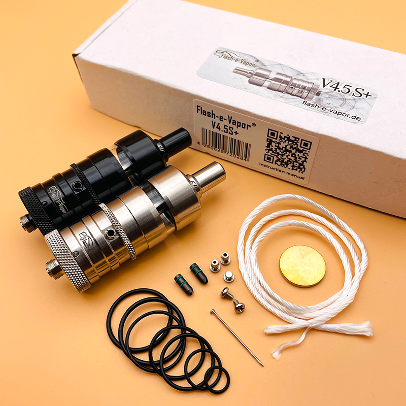 YFTK Flash e Vapor V4.5S + RTA MTL Atomizador 316ss 23mm 4.5ml Tanque reconstruible para cigarrillo electrónico Vaporizador Vape Mod