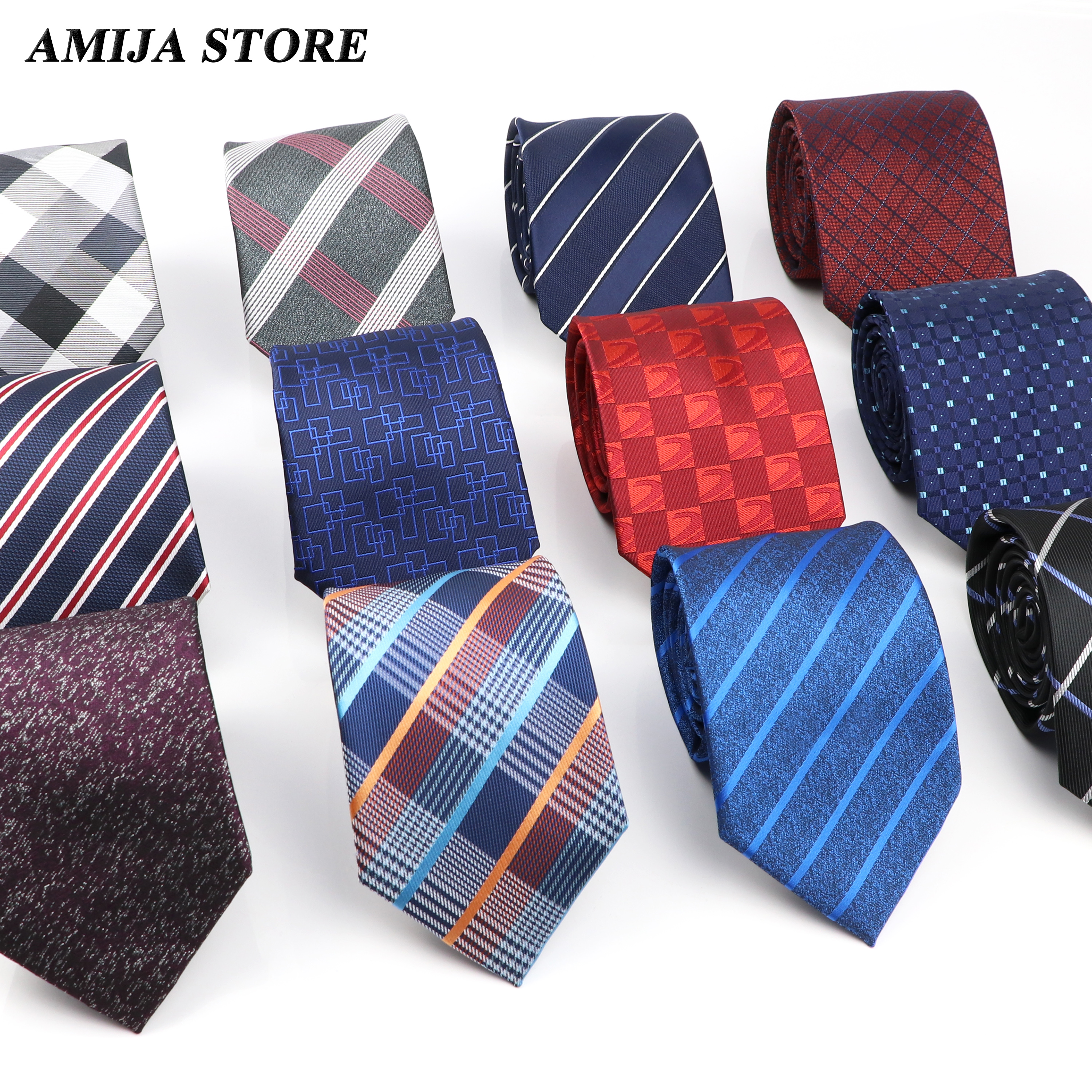 Moda męski krawat z nadrukiem 8CM w kwiaty w paski Plaid krawat żakardowy prezenty dla człowieka akcesoria odzież na co dzień krawat wesele