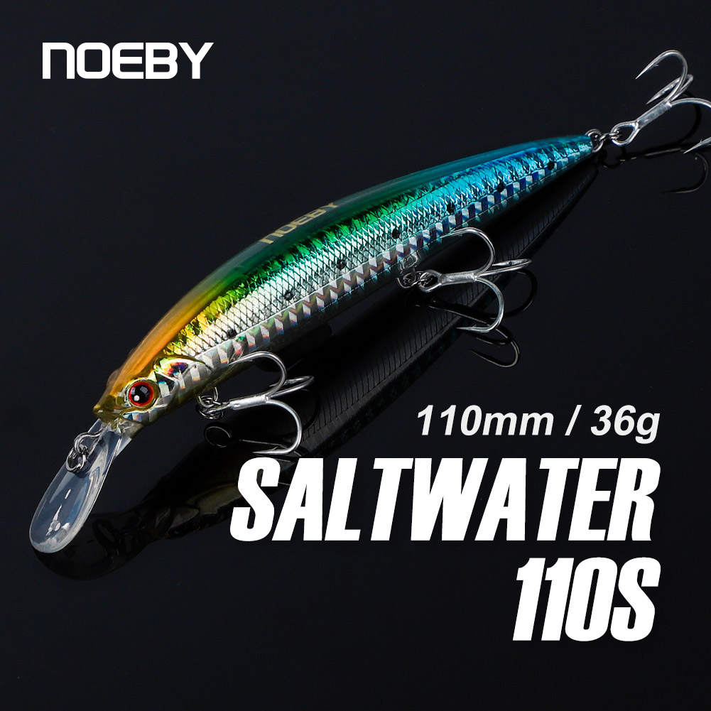 NOEBY 110mm 36g ciężkie tonące przynęty Minnow przynęty Rolling woblery sztuczne twarde przynęty Jerkbait na przynętę na okonie morskie