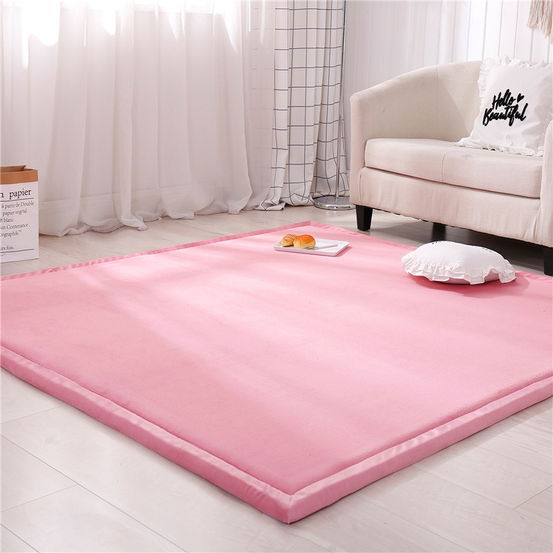 Coral ขนแกะ Tatami เสื่อพรมขนาดใหญ่หนาพรมห้องนอนเด็ก Climbed Playmat บ้านที่นอนห้องนั่งเล่นพรมพรมปูพื้น