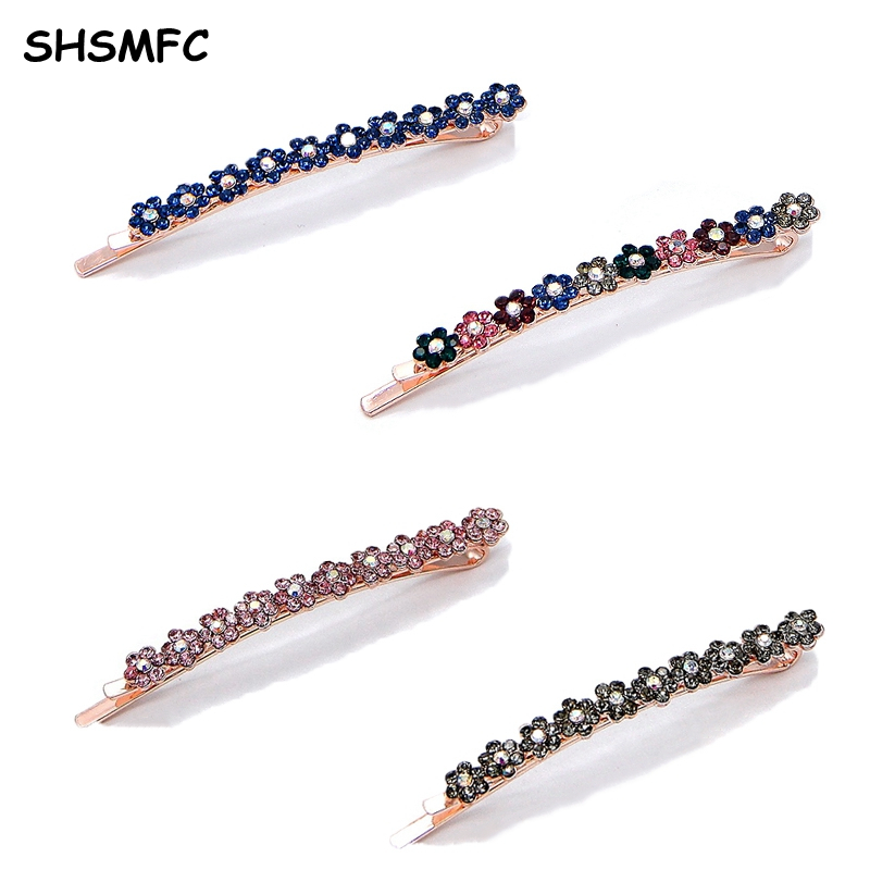 Moda kobiety dziewczęta błyszczący kryształ spinki nakrycia głowy Rhinestone spinki do włosów szpilki Barrette stylizacja narzędzia akcesoria