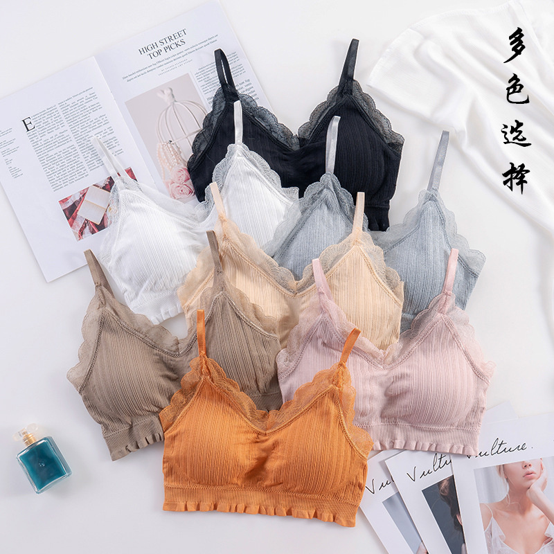 Sujetador deportivo sin costuras para mujer, lencería Sexy 3D, Top sin tirantes con Espalda descubierta, Bralette de realce, ropa interior de encaje para niñas