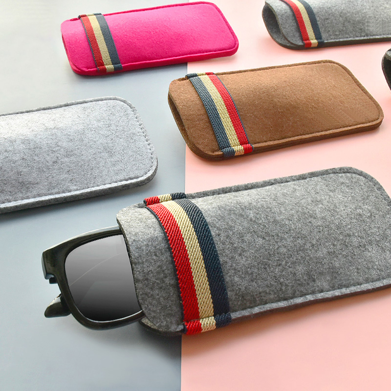 Étui pour lunettes de soleil en feutre surdimensionné, sac à lunettes coloré, étui à lunettes à monture LunUP souple, boîte à lunettes à bande élastique, compatible