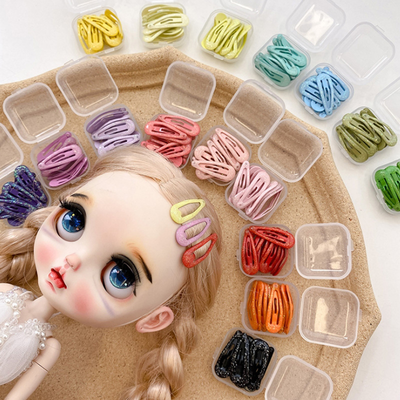 10 sztuk/pudło 3CM dziewczyny śliczne spinki do włosów Mini dzieci cukierki kolorowe spinki do włosów Barrettes dziecięce akcesoria do włosów nakrycia głowy