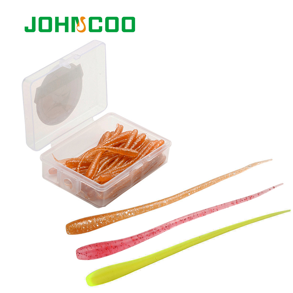 JOHNCOO 50 шт./коробка, Мягкая приманка в виде червя для рыбы, 65 мм, 0,34 г, приманка в виде океанских скал, мягкие воблеры для рыбы, карпа, рыба, Мягкая приманка, джиг-приманка