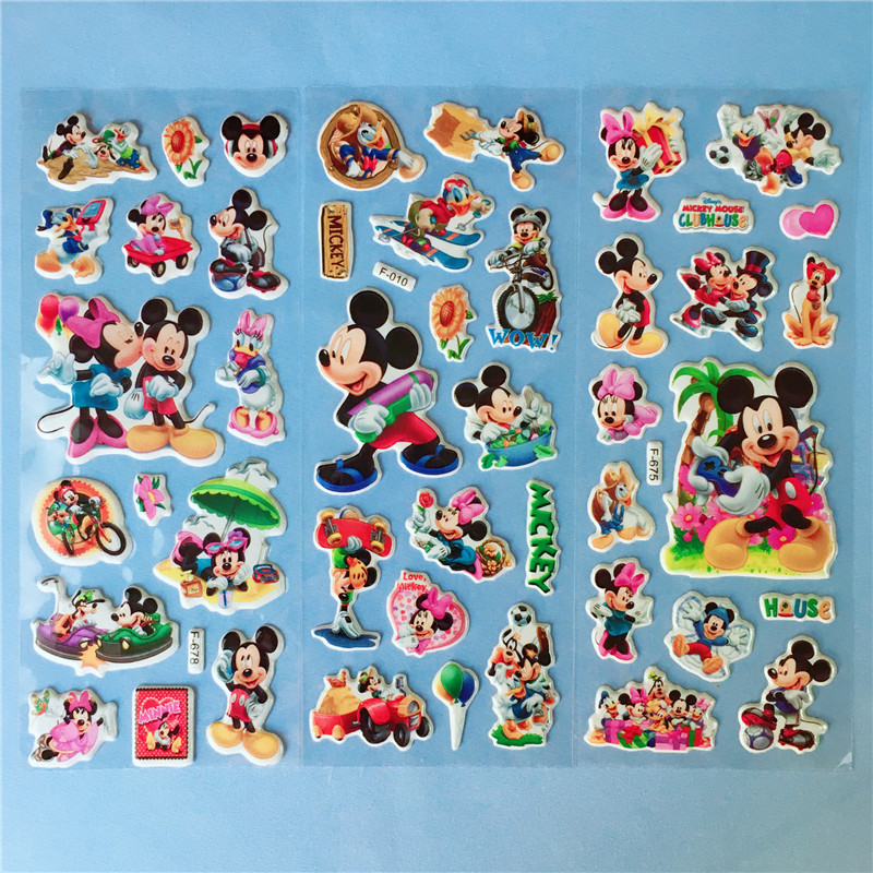 12 ชิ้นมิกกี้เมาส์มินนี่เมาส์พรรคโปรดปรานสติกเกอร์น่ารักแถมของที่ระลึกเด็กของขวัญงานเลี้ยงวันเกิด