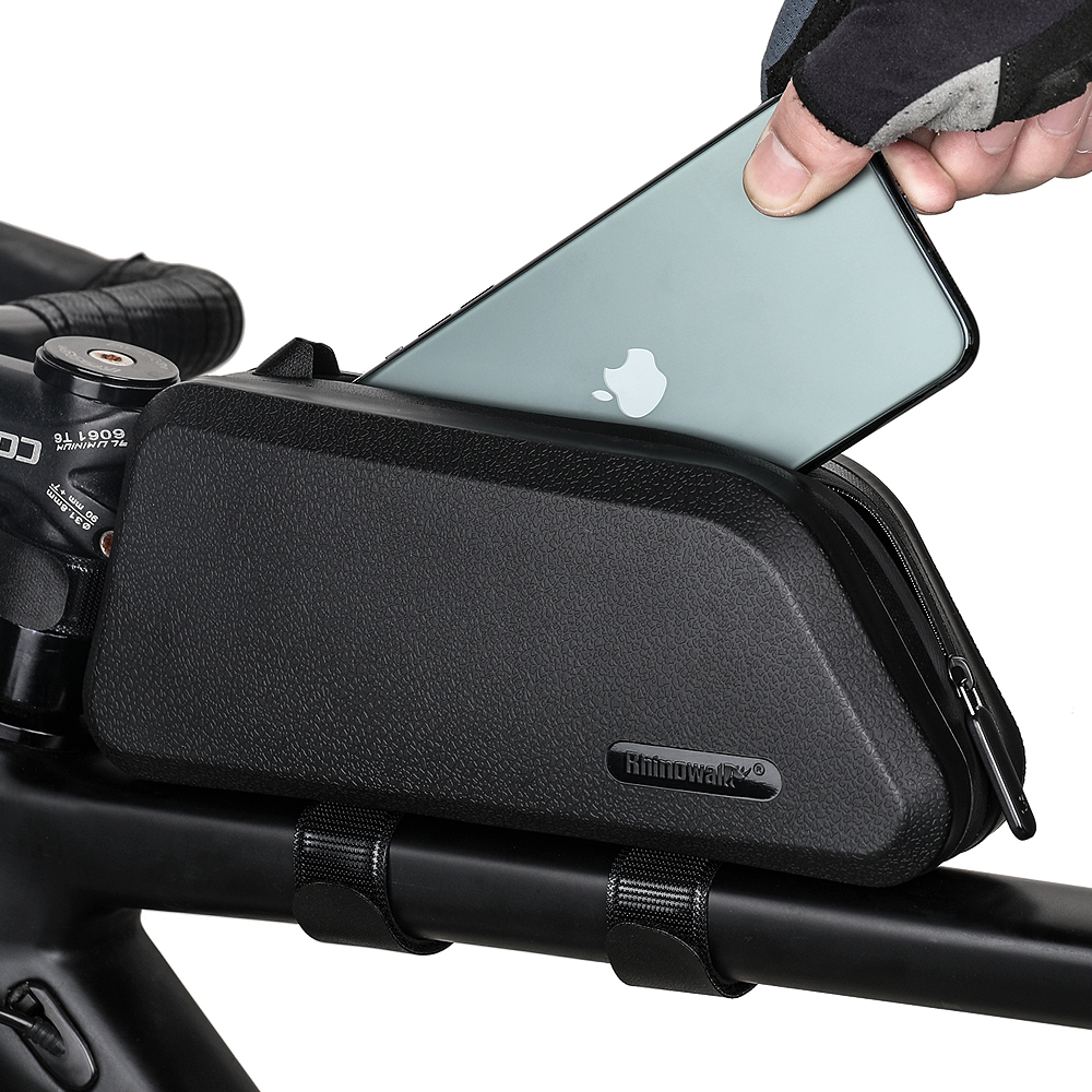 Bolsa de Bicicleta Rhinowalk de 1.5L, Impermeable, para Tubo Superior, Carcasa Rígida, Estable, para Cuadro de Bicicleta, Accesorios para Bicicleta de Carretera