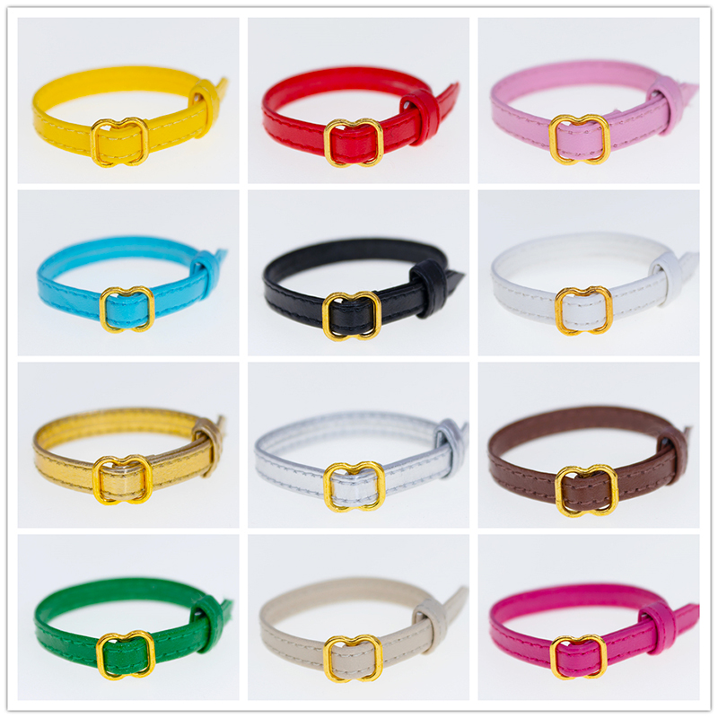 Handgemaakte pop taille riem leer materiaal 12 kleuren pop riemen breedte 5 mm lengte 13 cm voor FR IT Lica Barby Blythy 1/6 lichaam speelgoed