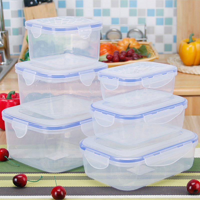 Kotak Makan Siang Plastik untuk Anak-anak Kotak Bento Wadah Penyimpanan Makanan untuk Sekolah Kantor Pekerja Luar Ruangan Piknik Makanan Ringan Microwave 6 Ukuran