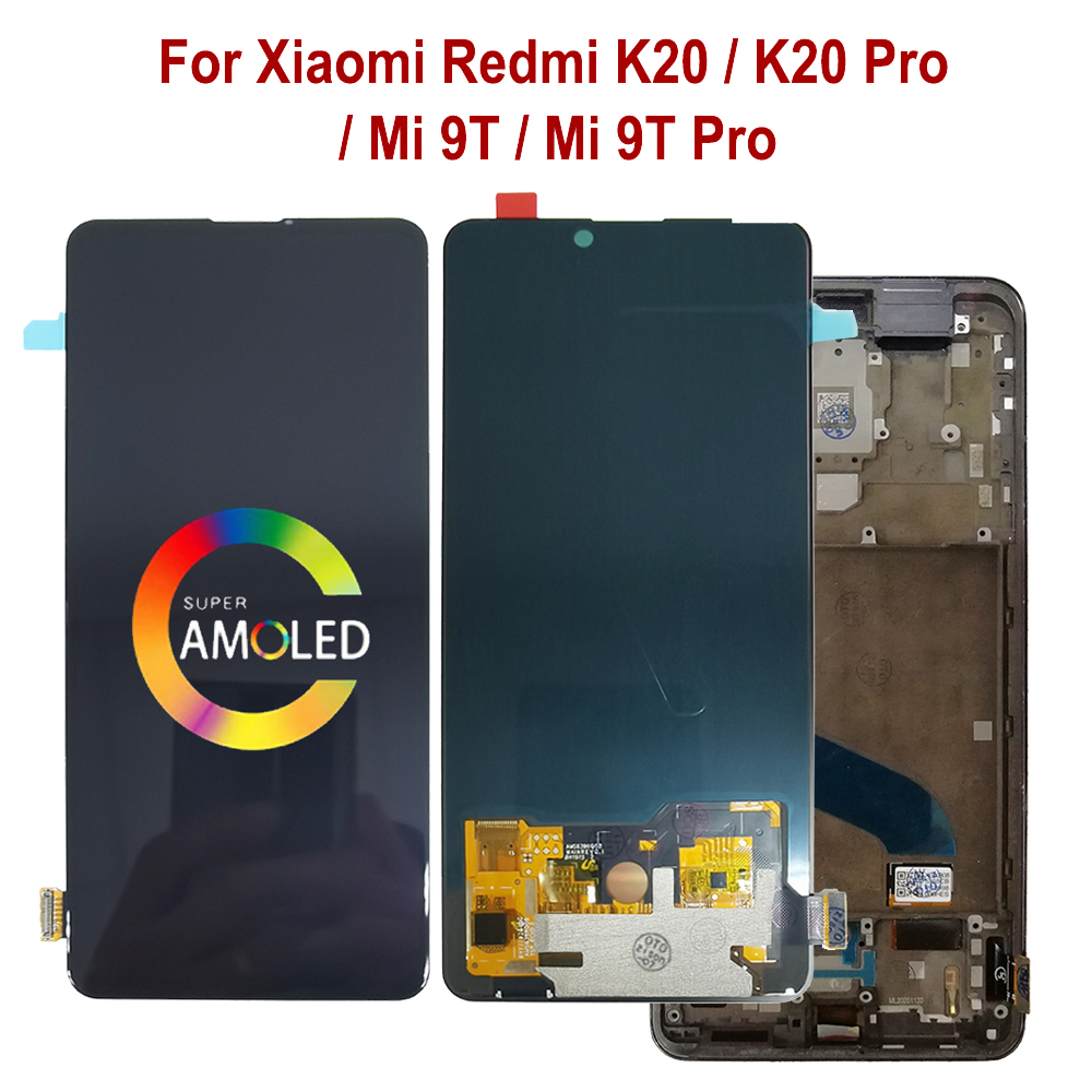 LCD con marco para Xiaomi Mi 9T pro M1903F11G lcd Redmi K20 Pro M1903F11I Pantalla Mi9T M1903F10G Redmi K20 M1903F10I Asamblea de digitalizador táctil de pantalla redmi k20pro LCDs