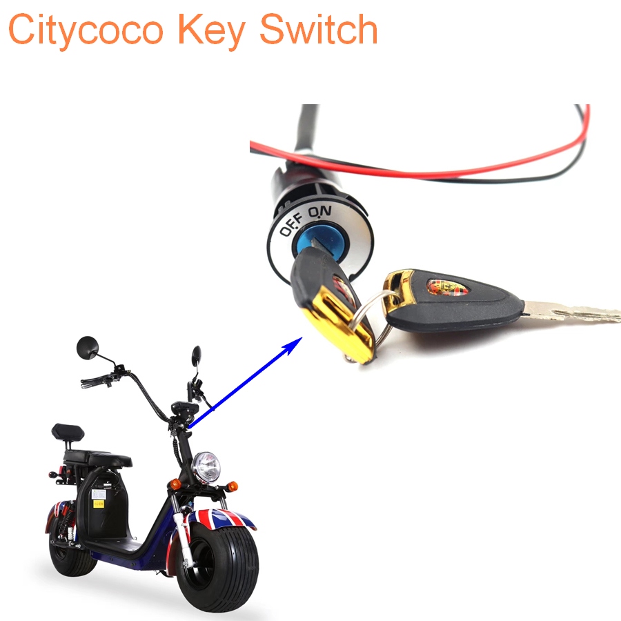 Citycoco interrupteur à clé interrupteur d'allumage pour Scooter électrique accessoire universel avec cadre de Base