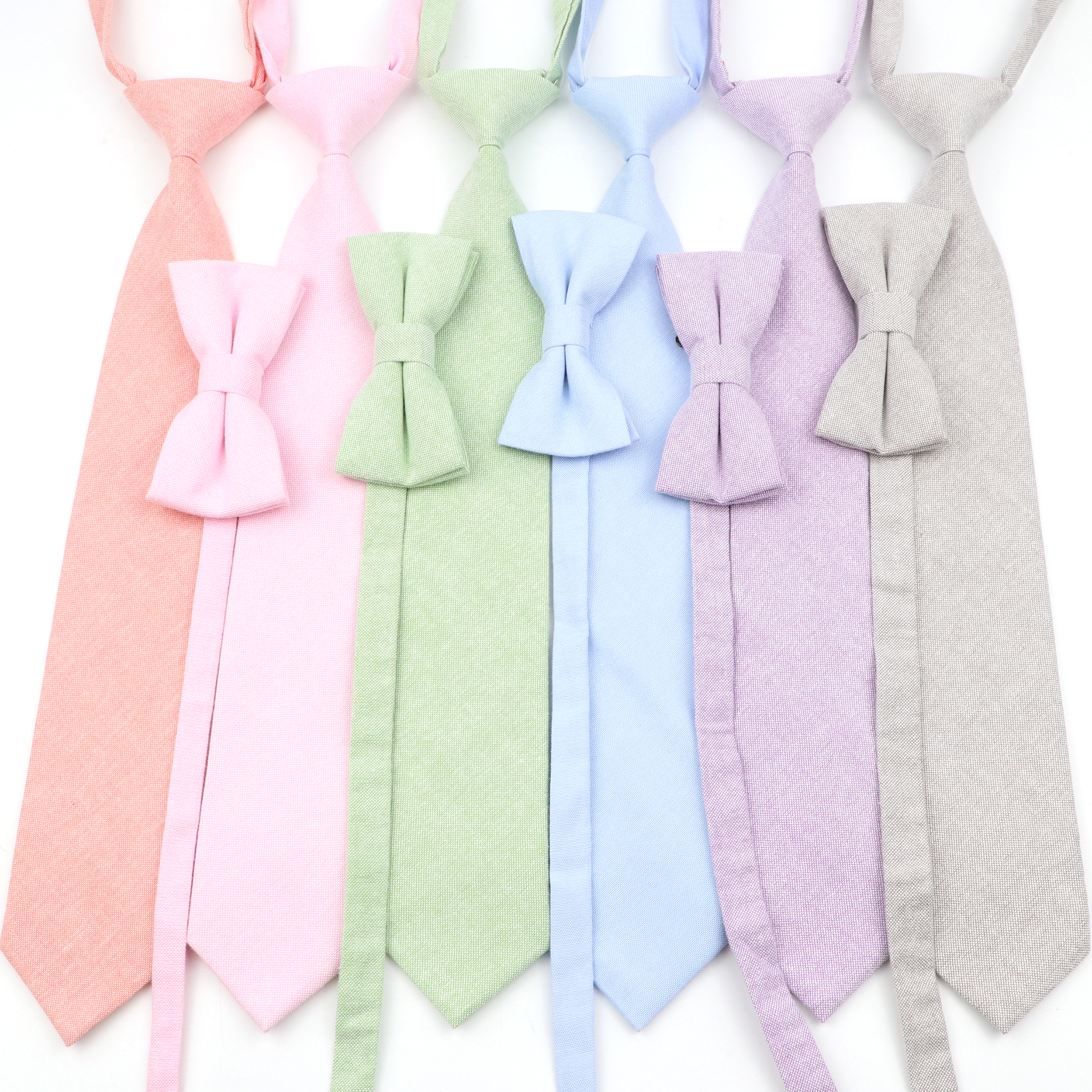 Kartun Bunga Anak-anak Dasi Kupu-kupu Set Katun Kurus Ramping Kasual Warna Solid Anak Laki-laki Perempuan Warna-warni Kemeja Dapat Disesuaikan Hadiah Gravata