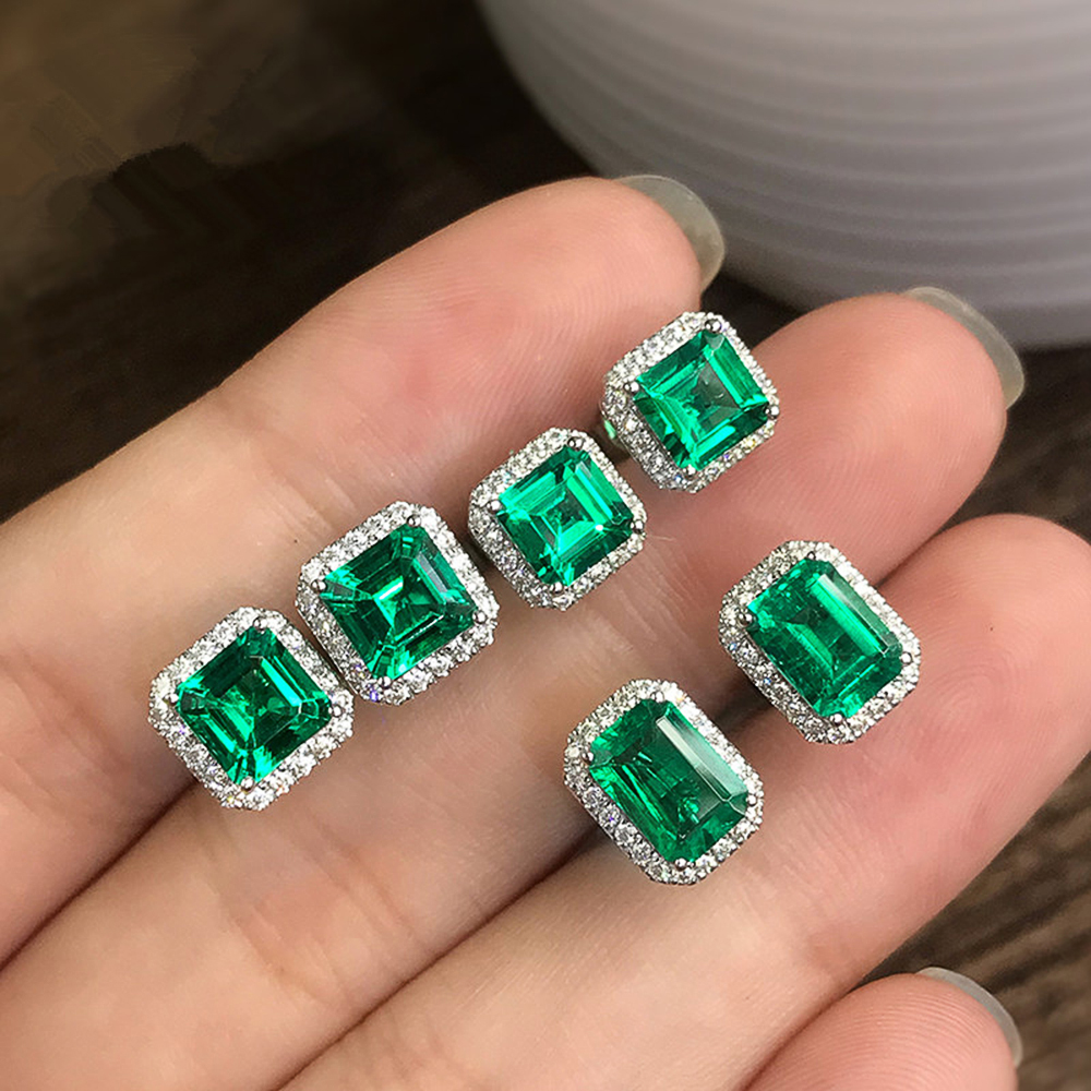 Huitan wspaniałe zielone kolczyki z cyrkonią sześcienną dla kobiet szlachetny kolczyk na wesele miły prezent urodzinowy Lady Fashion Jewelry