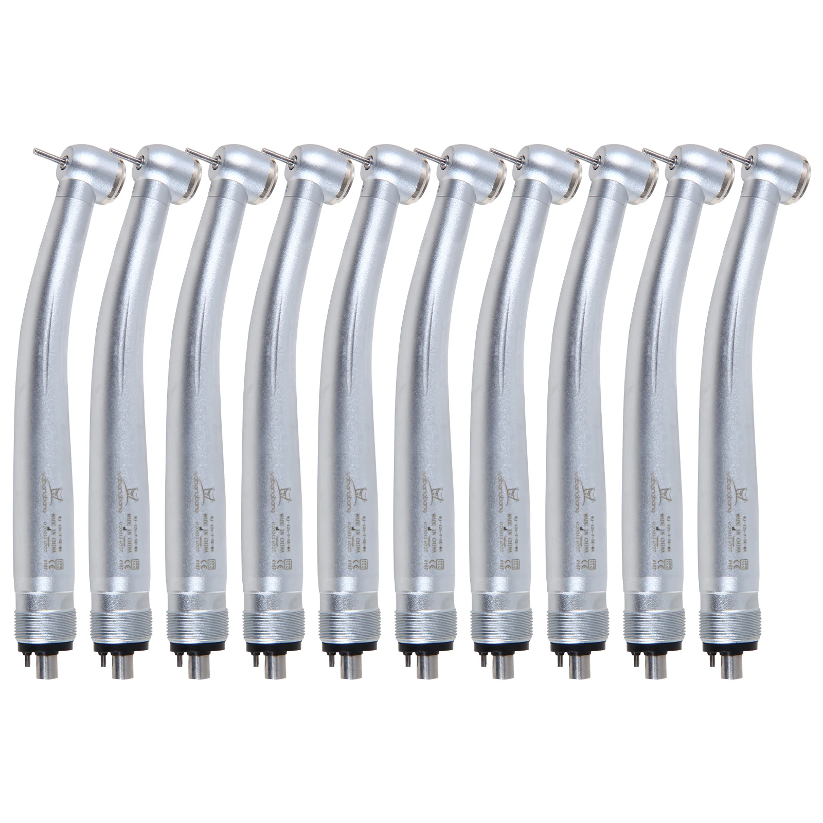 10 pçs dental 4 buraco grande cabeça turbina de ar alta velocidade handpiece botão grande cabeça aço inoxidável