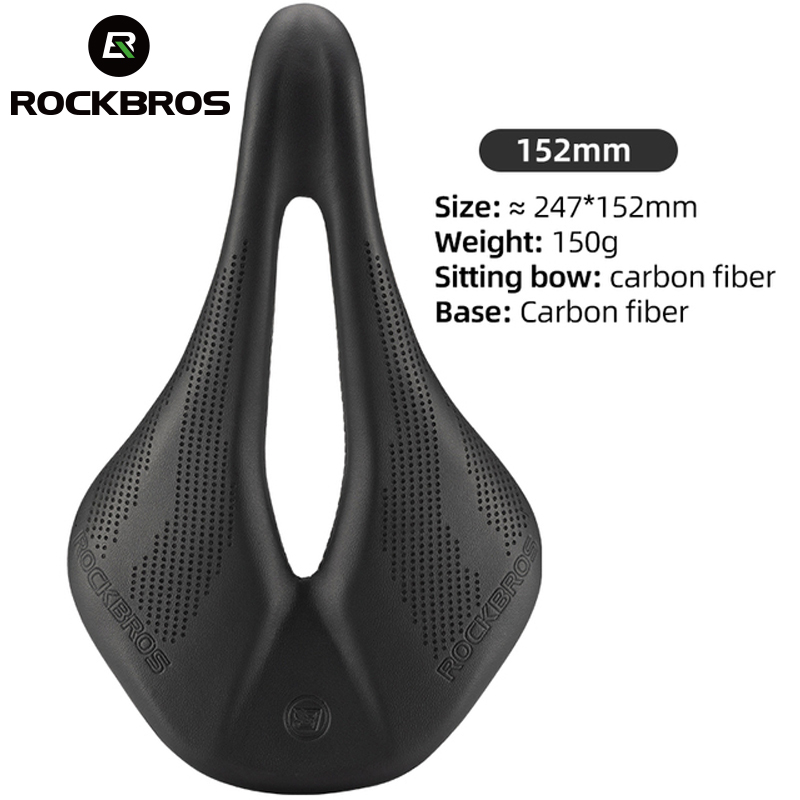 ROCKBROS sadel sepeda dengan bantalan karbon, jok sepeda ultra-ringan bahan serat karbon untuk sepeda gunung balap