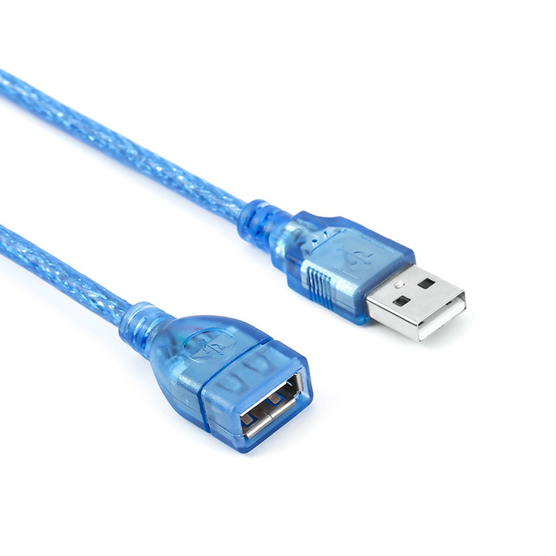 Все Медь 1,5 м прозрачный синий usb-накопитель Удлинительный кабель для передачи данных USB2.0 мужского и женского пола A/F с экранированным True магнитное кольцо