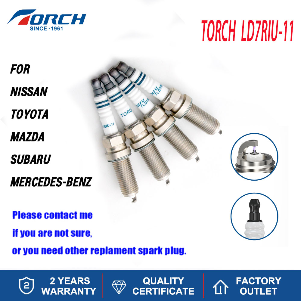 (Упаковка из 4 шт.) Автомобильные свечи Iridium Power TORCH Spark Plugs LD7RIU-11 для Toyota Nissan Honda MERCEDES-BENZ SUBARU MAZDA
