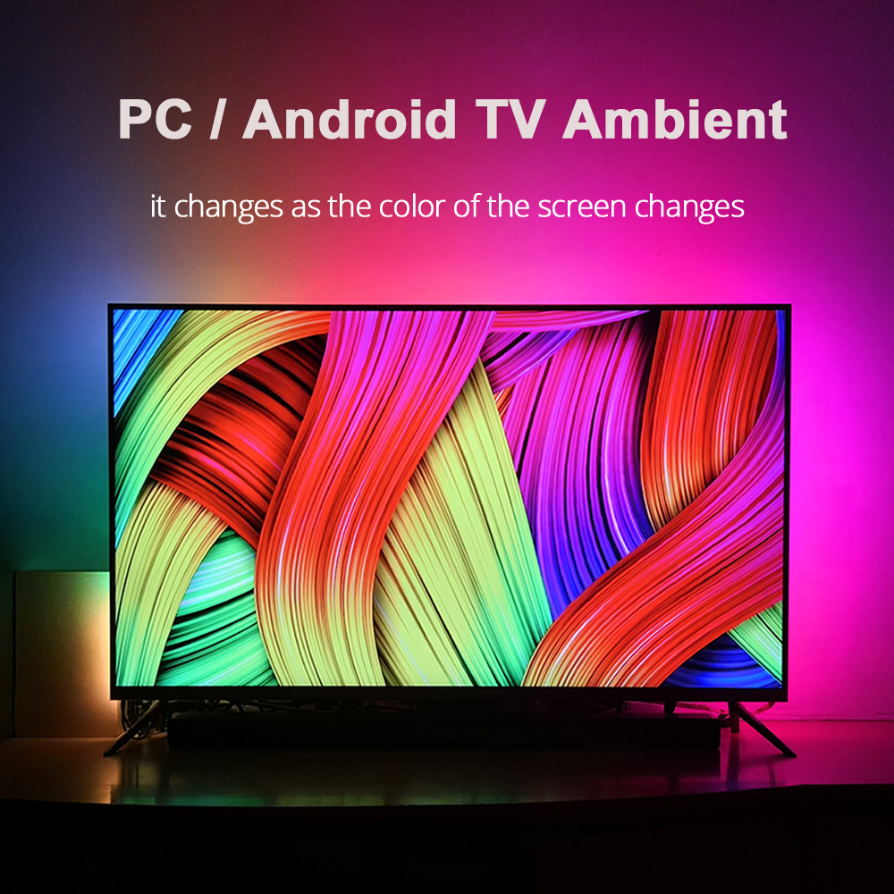 DIY ambiental TV PC pantalla de ensueño tira de LED USB HDTV Monitor de ordenador retroiluminación direccionable WS2812B tira de LED 1/2/3/4/5m conjunto completo