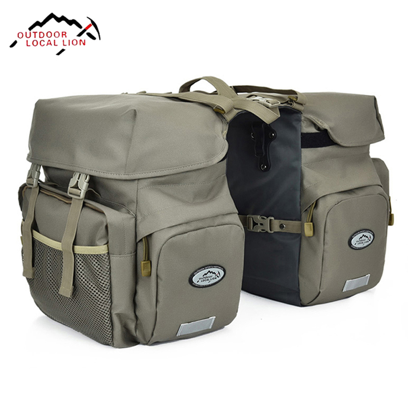 Bolsa de bicicleta de 50L, sillín de carretera de montaña, bolsas de ciclismo, bolsa de asiento trasero de bicicleta, estante de doble cara, paquete de alforja de asiento trasero, accesorios para bicicleta