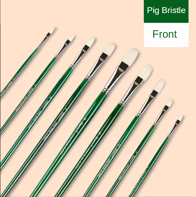 Einzel-unterstützung flache-headed schwein borsten haar pinsel wasser gouache ölgemälde stift lange stange kunst studenten farbe kunst liefert