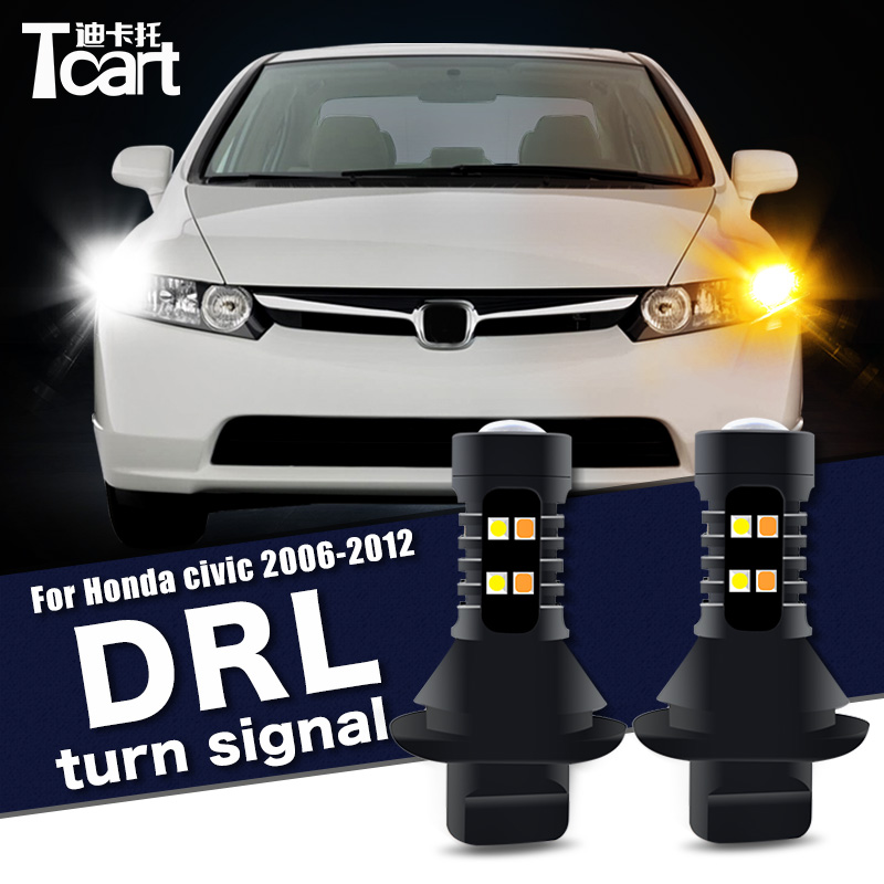 Auto accessoires Voor Honda Civic 8 8th 2006-2012 Led-dagrijverlichting turn drl 2in1