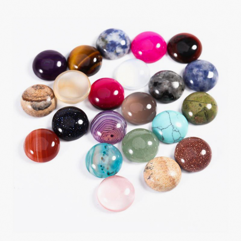 Louleur 10 pçs/lote Pedra Natural Cabochão 4 6 8 10 12mm 25 Padrões para DIY Anel Brinco Pulseira Colar Fazendo Jóias Encontrar