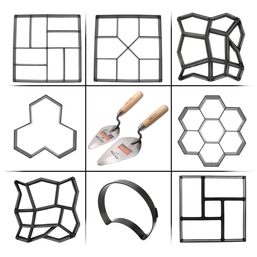 Molde de pavimento para caminhada de jardim, faça você mesmo, pavimentação manual, tijolo de cimento, pedra, estrada, moldes de concreto, fabricante de caminho, reutilizável, faça você mesmo, pavimentação manual