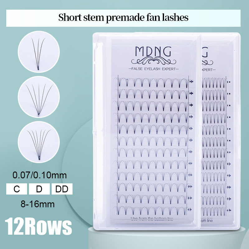 MDNG-Extensions de Cils Professionnels en Faux Vison, Préfabriqués, Larges, à Tige Courte, Volume Russe, 3d/4d/5d/6d