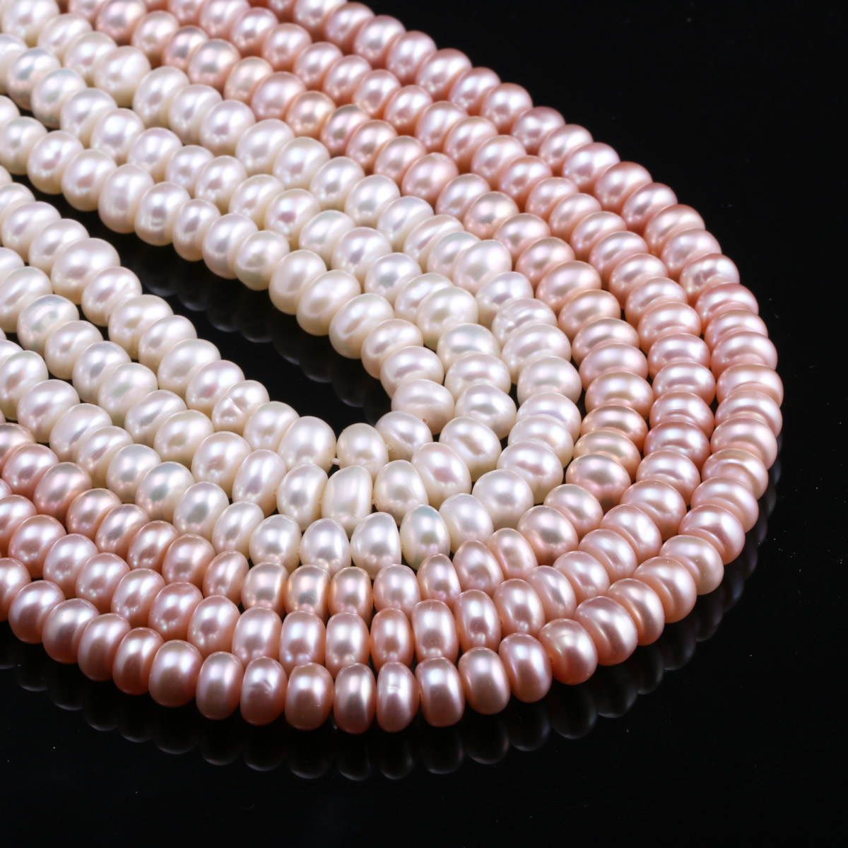 Manik-manik Mutiara Air Tawar Alami Kualitas Tinggi 36 Cm Pukulan Manik-manik Longgar untuk Membuat Perhiasan DIY Wanita Kalung Gelang 7-8 Mm