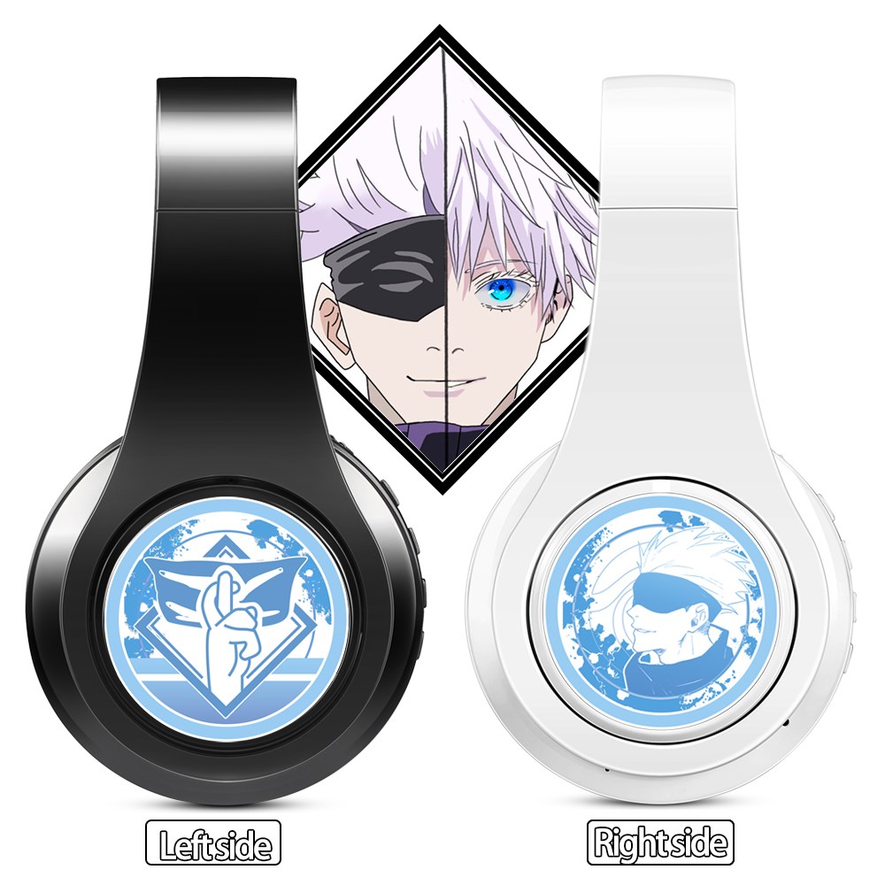 Casque de jeu Cosplay Anime Jujutsu Kaisen Gojo Satoru Bluetooth avec lecteur de carte et radio FM pour iOS et Android