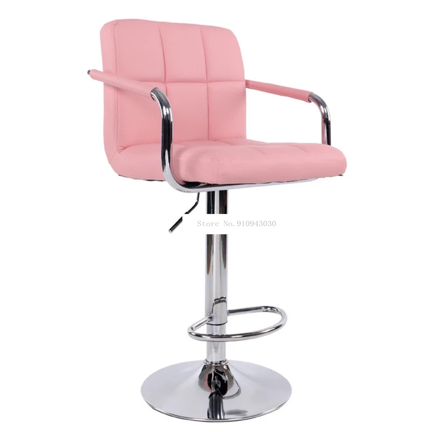 PU Leather Swivel Bar Chair with High Backrest, Adjustable Height, High and Low Bar Counter Chair, European Style