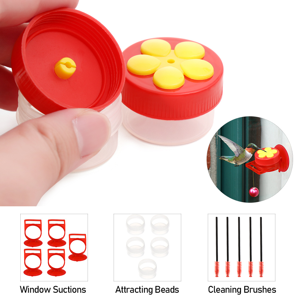 Nieuwe Handheld Hummingbird Feeders Mini Hand Feeder Met Zuignap Window Vogel Feeders Met Baars Reinigingsborstel Buiten Tuin