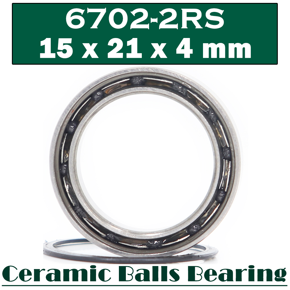 Rodamiento cerámico híbrido, rodamientos de bolas híbridos Si3N4, 3NC, 6702RS, 6702, 15x21x4mm (1 Unidad)