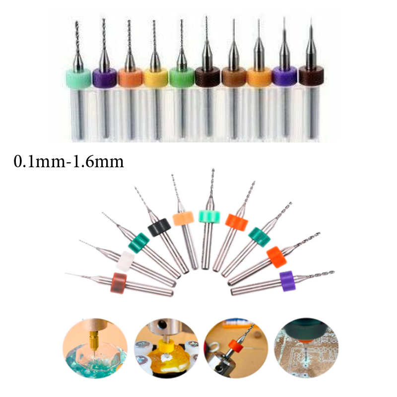 10 stücke Hartmetall Micro Bohrer Bits Mini CNC Bohren Bit Set Leiterplatte Bohrer Für PCB Für Platine