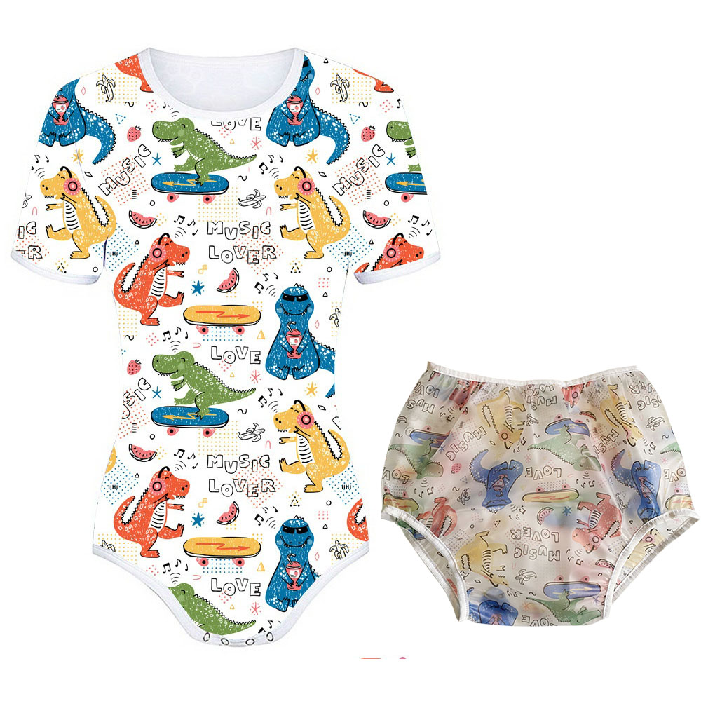 Боди для взрослых и детей, с застежкой в промежности, пижамы ABDL Onesie из ПВХ