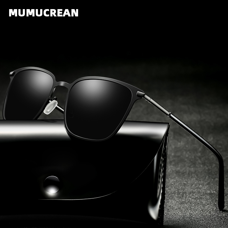 Gafas de sol para hombre, recién llegadas, gafas de sol polarizadas cuadradas, gafas de sol de visión nocturna con conductor de Metal