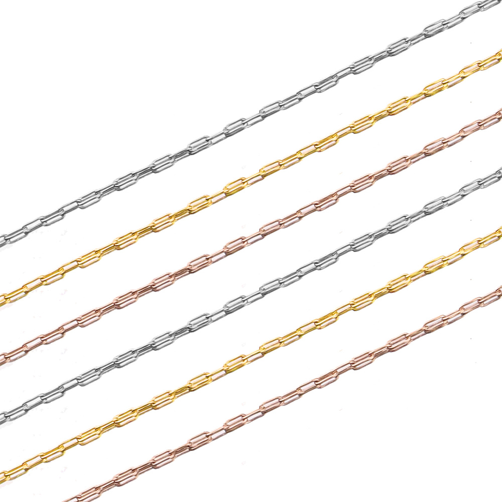 2M Rantai Kabel Manik-manik Emas Baja Tahan Karat 0.8Mm Rantai Rolo Kecil Persediaan Komponen Pencarian Perhiasan Grosir Banyak Jumlah Besar