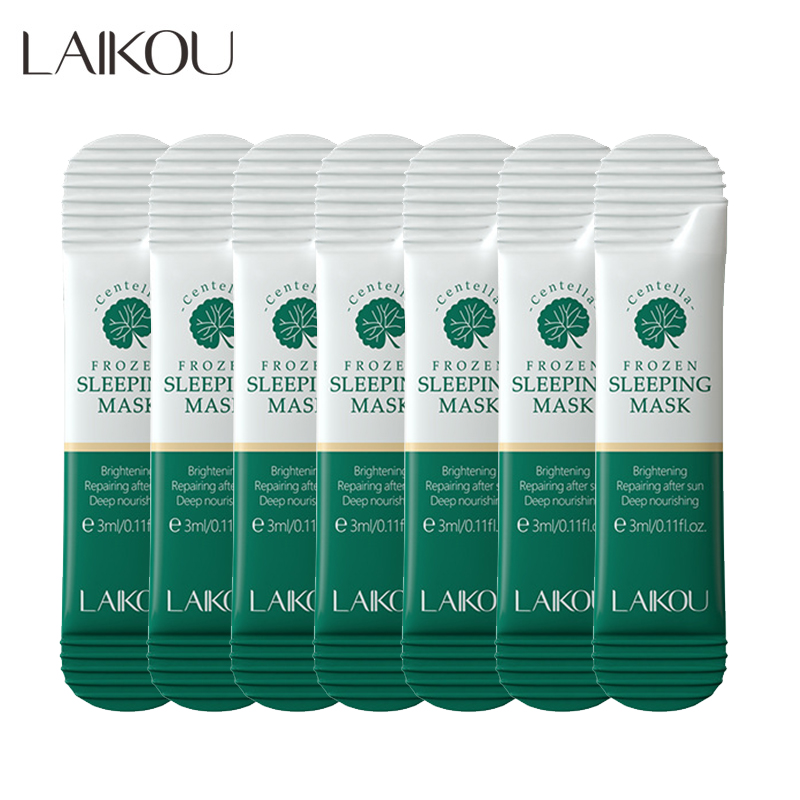 7 шт. LAIKOU Centella Jelly Sleeping Маска для лица Разглаживающая ночная упаковка для лица Темный круг Увлажняющая маска для ухода за лицом
