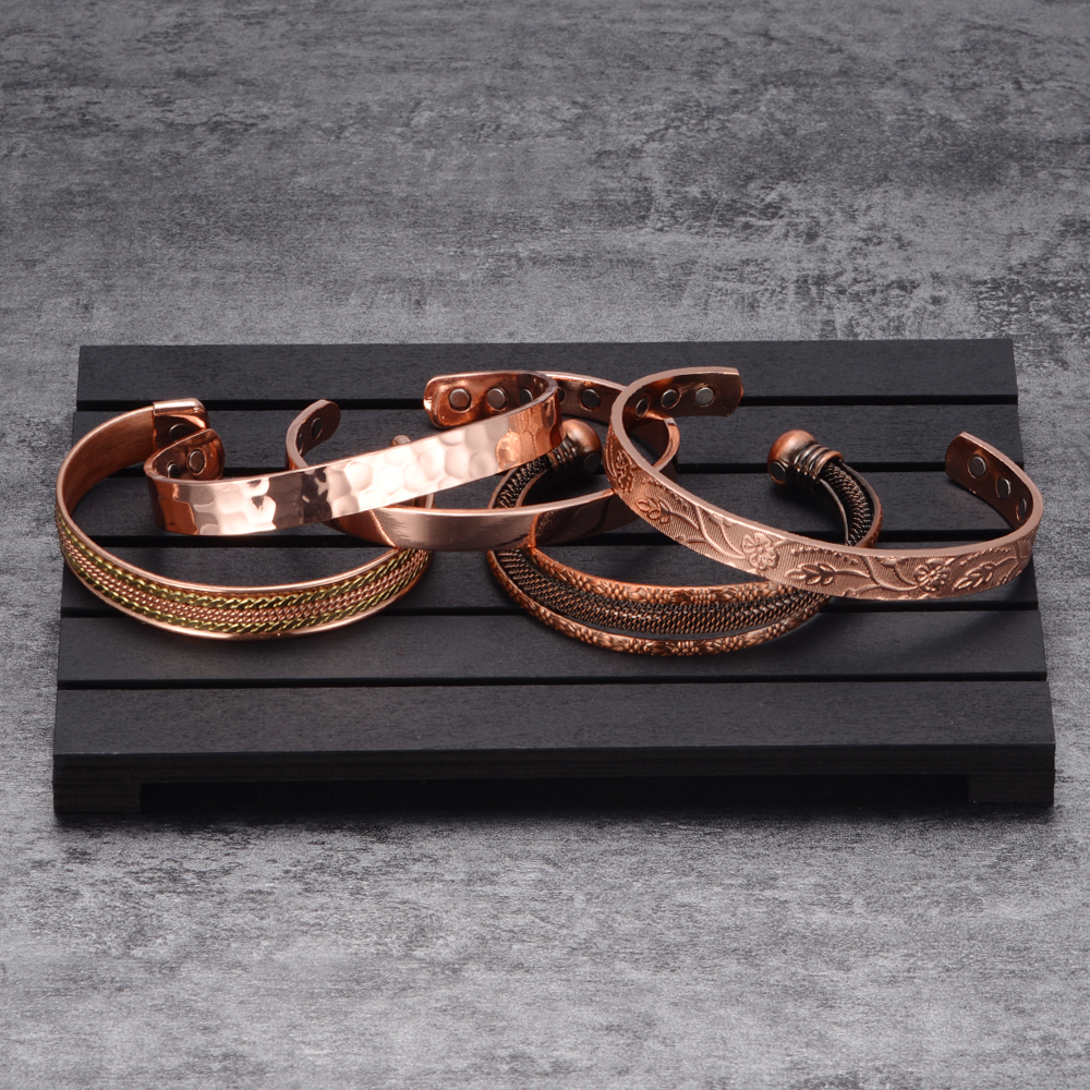 Vinterly Zuiver Koper Armbanden Mannen Magnetische Artritis Relief Verstelbare Magneten Manchet Banglse Gezondheid Energie Sieraden Vrouwen Mannen