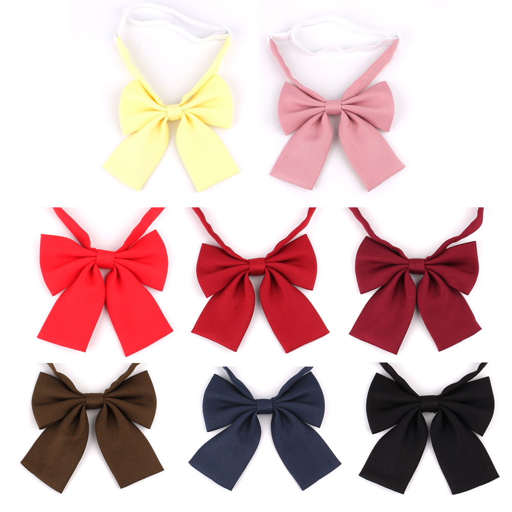 Senhoras grande gravata borboleta oversize gravata borboleta para mulheres uniforme colar borboleta laço nó adulto sólido laços cravats meninas gravatas borboleta vermelha