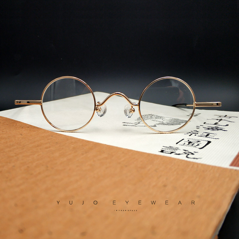 เลนส์ขนาดเล็ก John Lennon แว่นตาผู้ชายผู้หญิงทองเงินสีดำแว่นตา Retro กระจก Anti-blu-ray แว่นตา