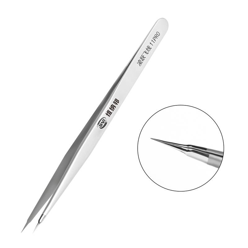 Roestvrij Stalen Precisie Pincet Vingerafdruk Vliegende Draad Industriële Pincet Telefoon Moederbord Chip Reparatie Handgereedschap