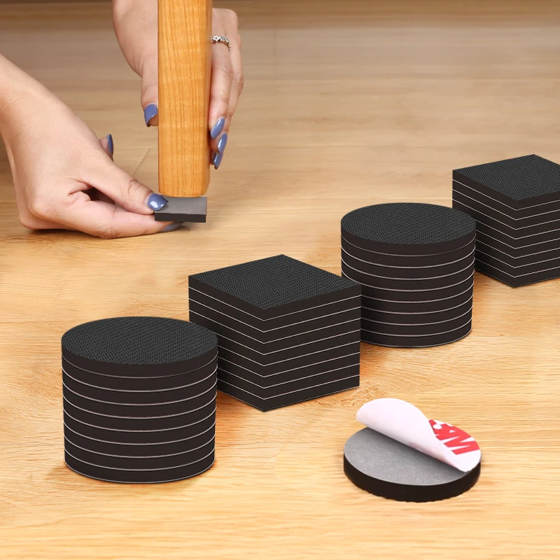 Silicone Furniture Foot Protector Pads Anti Scratch Floor Protectors Mat Table Chair Leg Feet Rug Cover Round Square Sticky Pad