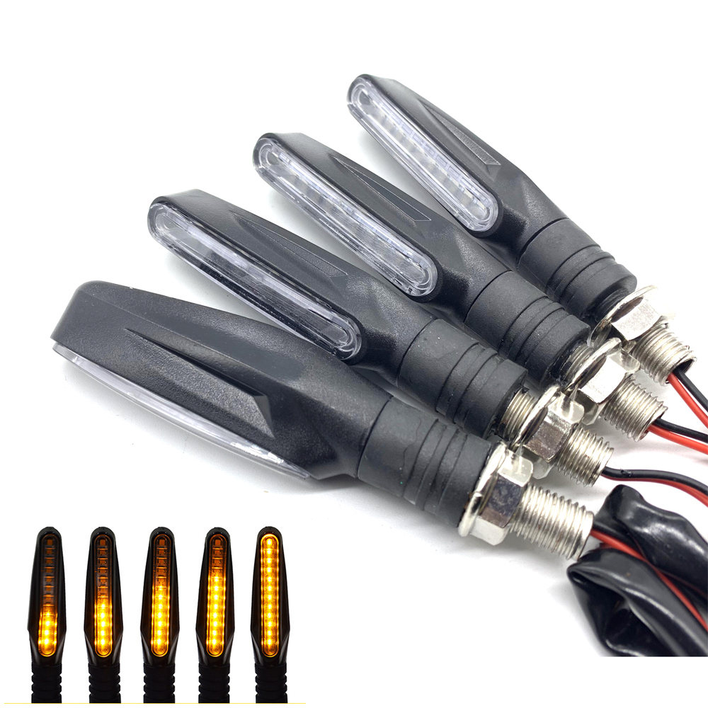 4 piezas de la motocicleta secuencial señales LED intermitente agua luces de cola parada indicadores de señal