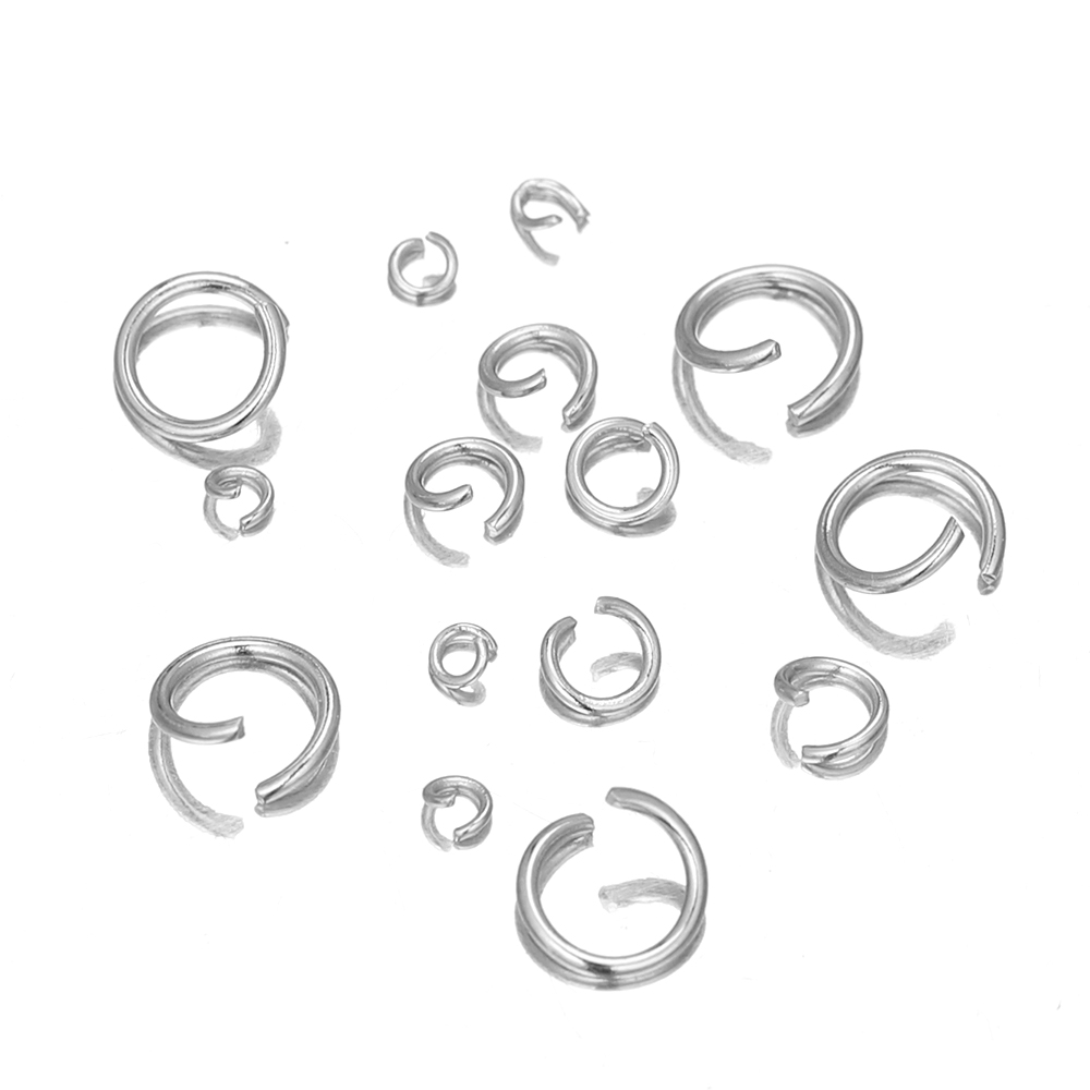 200 Uds anillos abiertos de acero inoxidable 4mm 5mm 6mm 7mm 8mm conectores de anillos de salto para hacer bricolaje accesorios de joyería hallazgos de collar