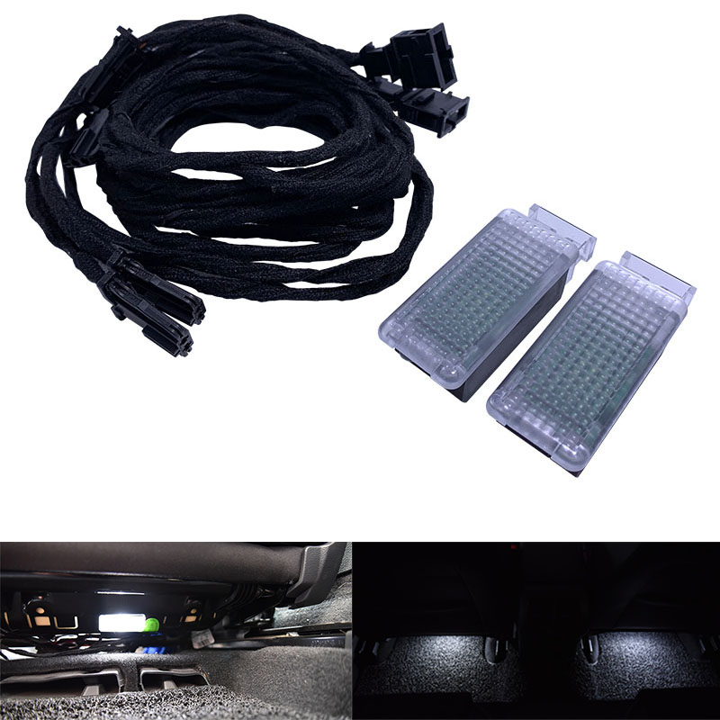 Interior do carro LED Footwell Light, lâmpada de pé com cabo para cabo para Passat 3G B8 Golf 7 MK7 Tiguan 2017, 5GG947409 5GG 947 409