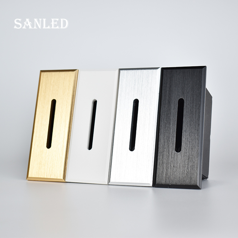 SANDIY-Luz LED empotrada para escalera, lámpara de pared de aluminio, luces nocturnas para escalera, pasillo, cocina, candelabro de iluminación interior