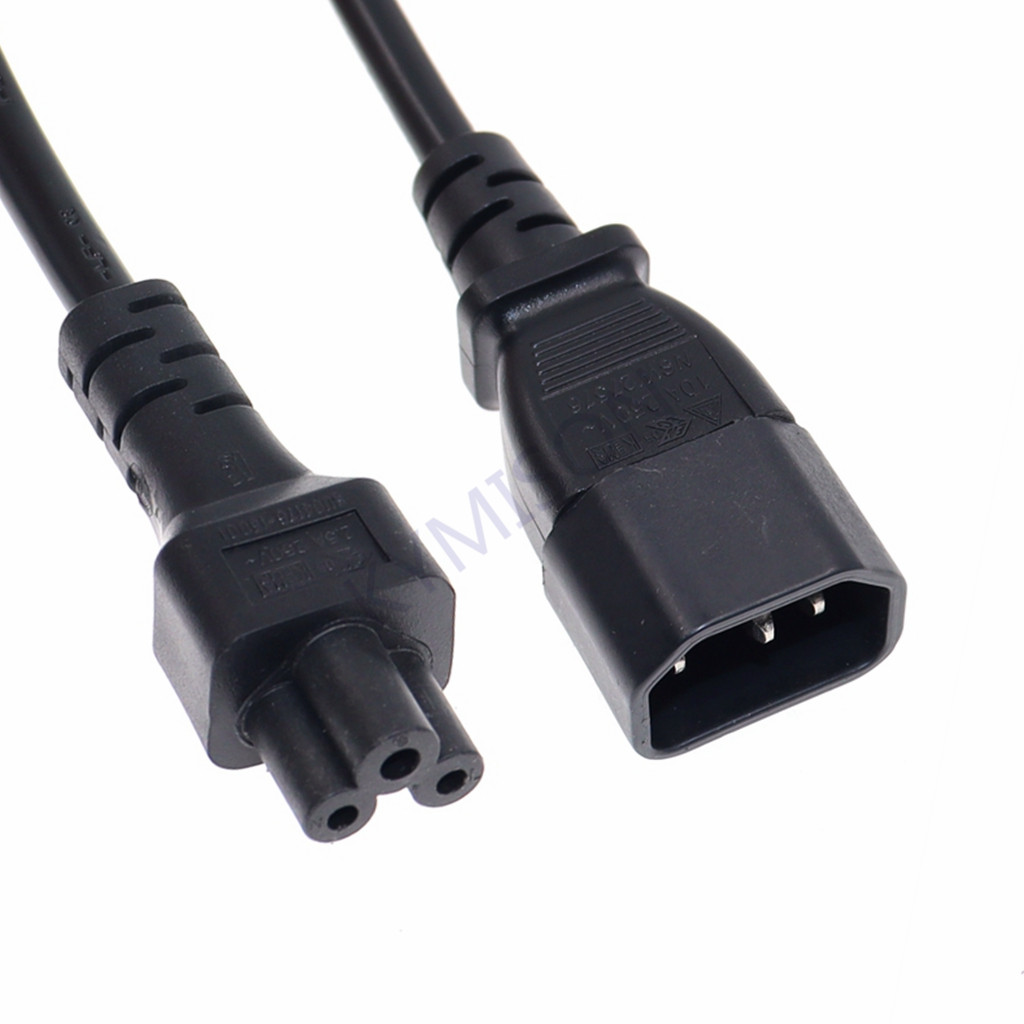 Adaptador de corriente universal IEC 320 C14 a C5 Adaptador Convertidor C5 a C14 Cable de alimentación de CA Conector IEC320 C14 de 3 pines HY1516